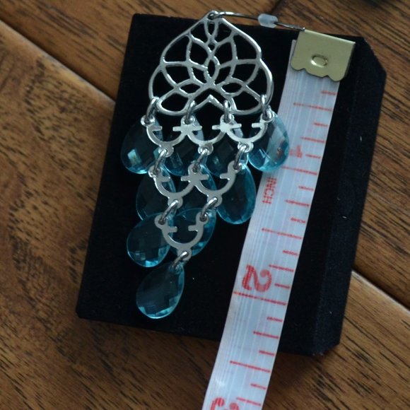 Fall into Color Chandelier Earrings Aquamarine - Picture 6 of 7